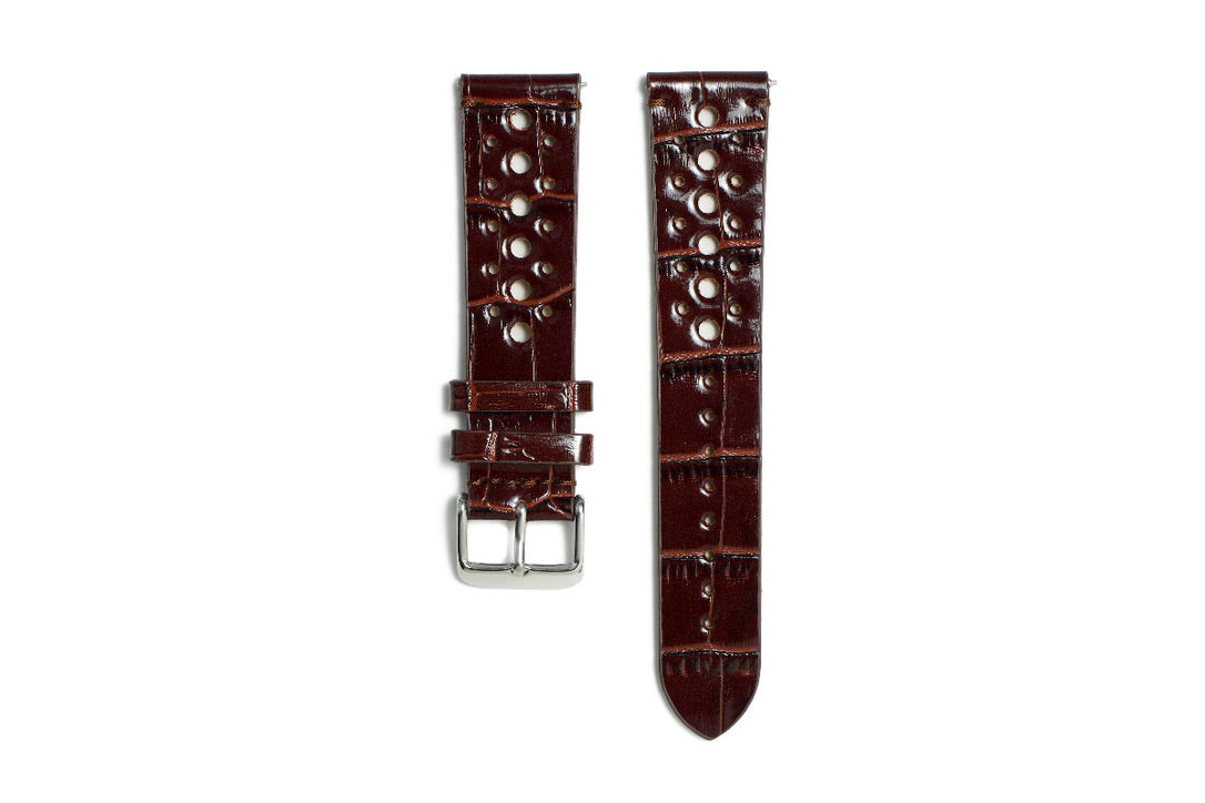 Le Mans Brown Glossy Croco Grained